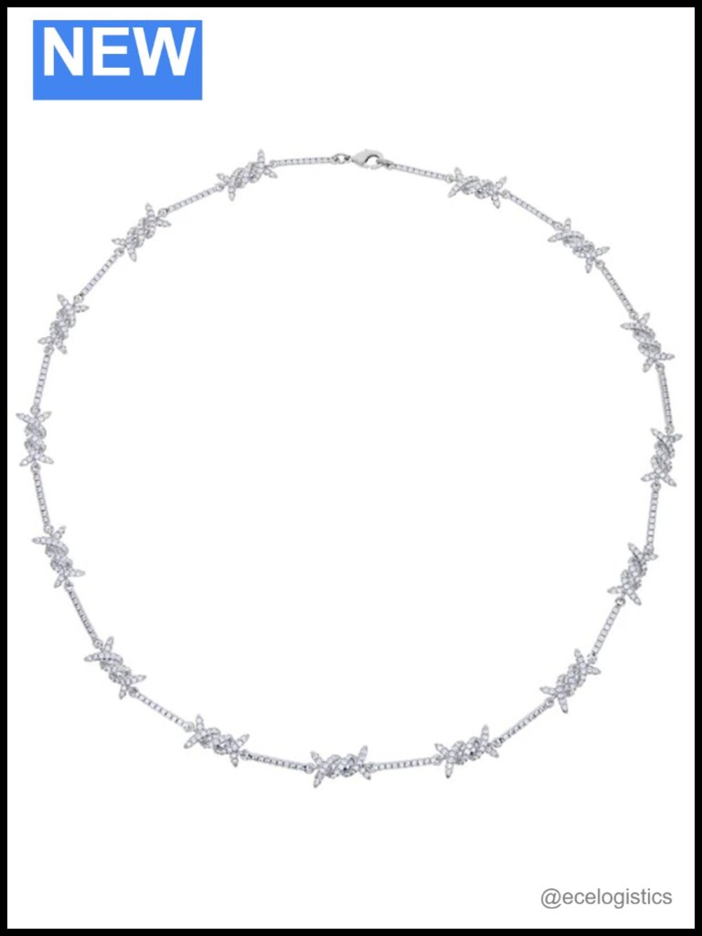 925 Sterling Silver Heart Barbed Wire Necklace 14K Yellow Gold Choker Punk